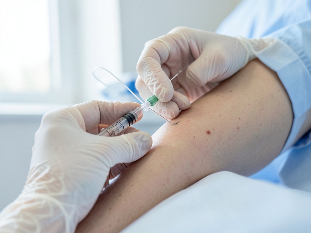 Vorbereitung einer Botox Erdbeerkinn Behandlung durch medizinisches Fachpersonal – Botox Erdbeerkinn Behandlung Dortmund