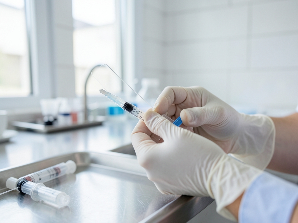Vorbereitung der Hyaluron-Injektion für die Behandlung von Nasolabialfalten – Hyaluron Nasolabialfalten